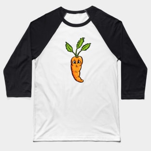 Happy Carrot Cartoon Character Garden Tips Toons Baseball T-Shirt